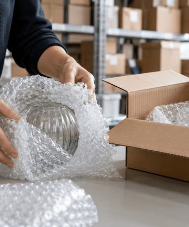 Como o plástico bolha absorve impactos durante o transporte?