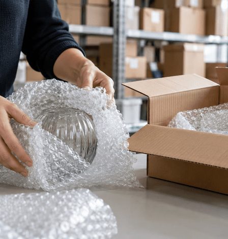 Como o plástico bolha absorve impactos durante o transporte?